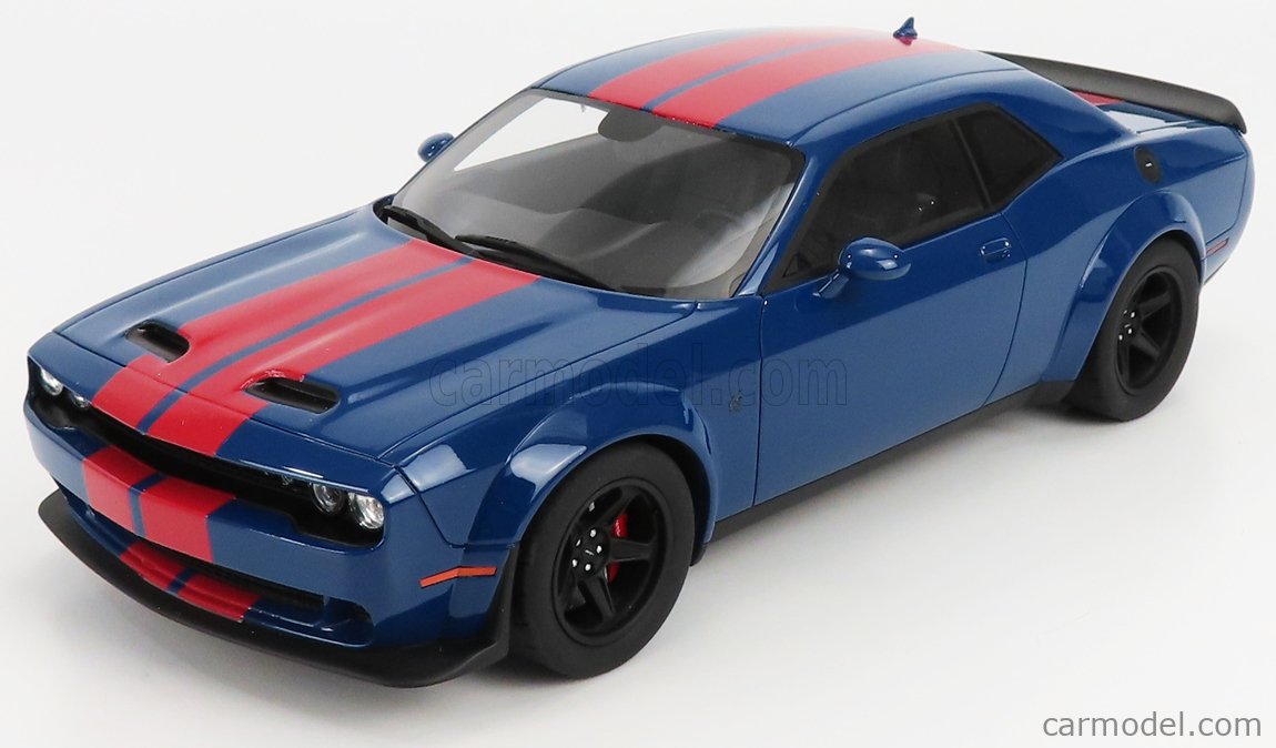 1/18 Dodge Challenger Super Stock 2021 Blue Resin Model Car by GT Spirit  GT362