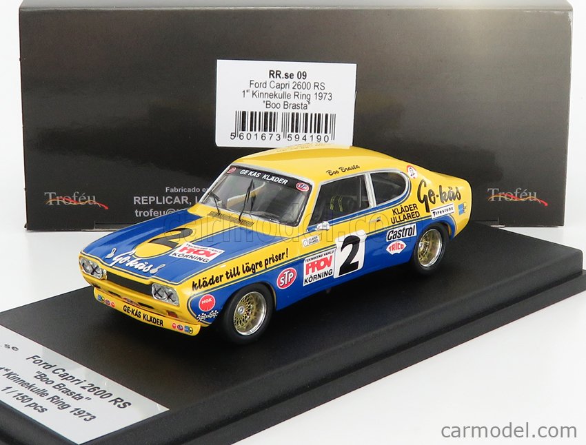 Ford Capri rs2600 racing Kinnekulle anillo 1973 #12 ridström Trofeu Scala 43 1:43