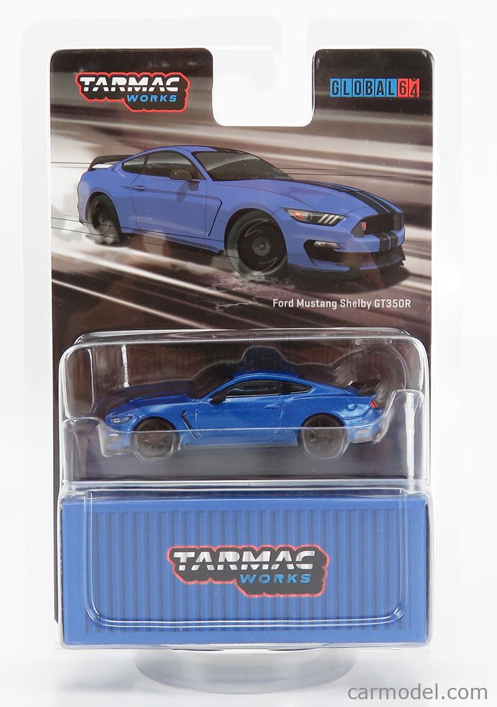 2020 Tarmac Works GLOBAL64 Ford Mustang SHELBY GT350R Blue T64G-011-BL 1:64