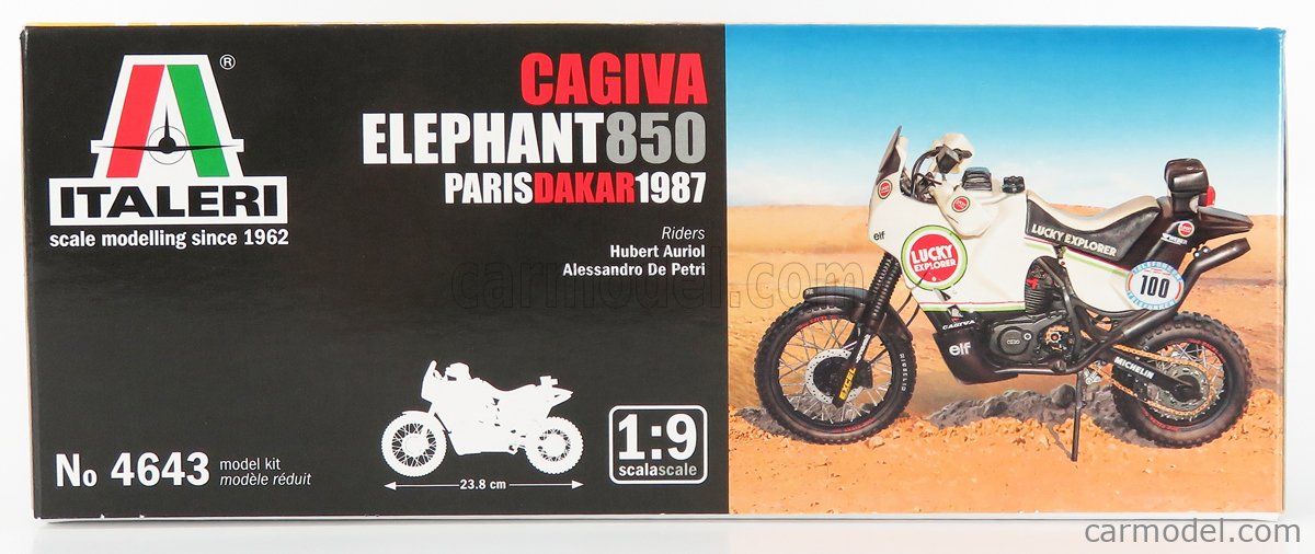 ITALERI IT4643 Scala 1/9 | CAGIVA ELEPHANT 850 RALLY PARIS-DAKAR 1987 H.AURIOL -  PETRI