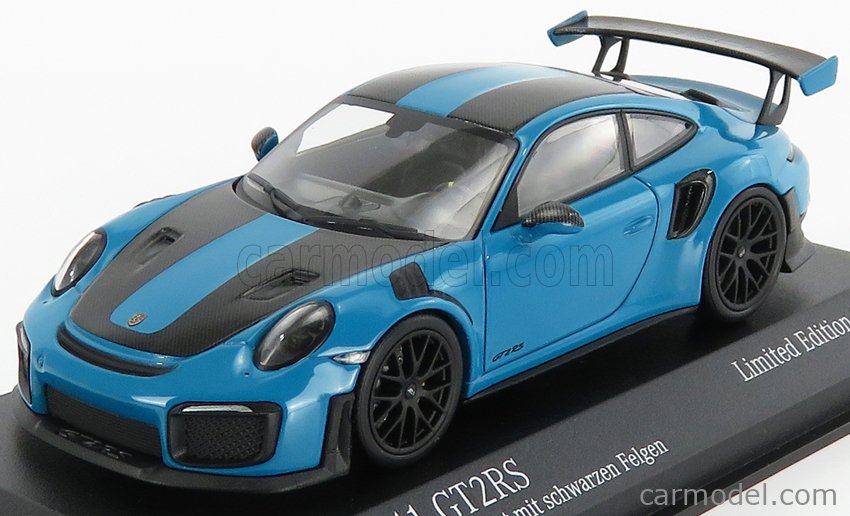 Minichamps 413067234 Scale 1 43 Porsche 911 991 2 Gt2 Rs Weissach Package 2018 Blue Black