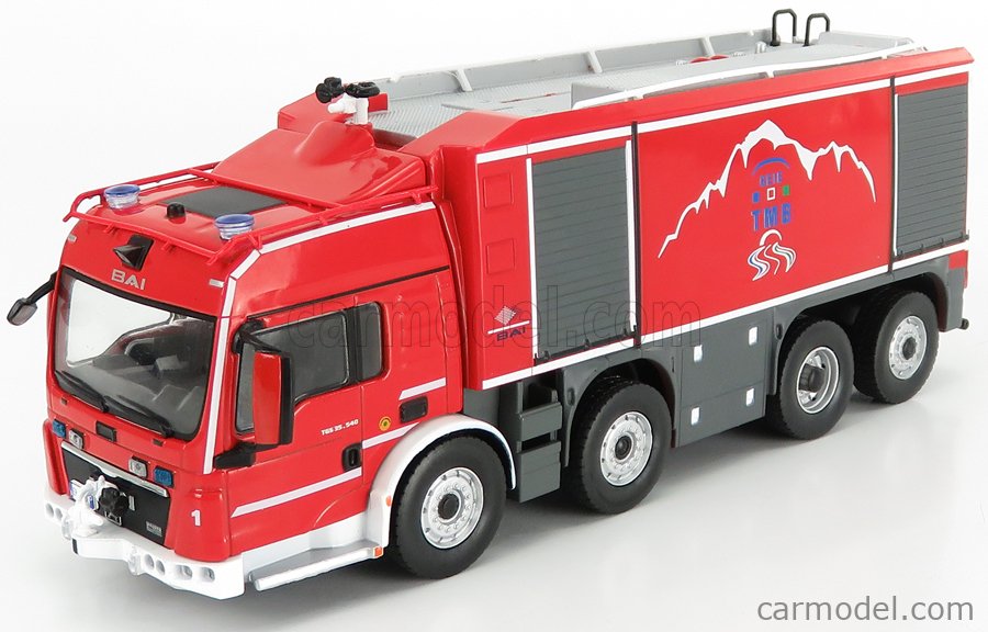 EDICOLA WORLDFIRECENT003 Scale 1/43  MAN SPECIAL BAI TGS TANKER TRUCK ITALY FRANCE 2013 RED SILVER