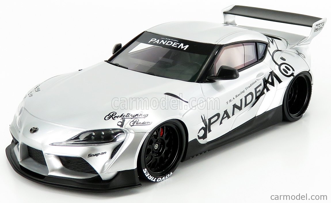 Pandem Toyota GR Supra V1.0 Silver in 1:18 Scale by Topspeed 
