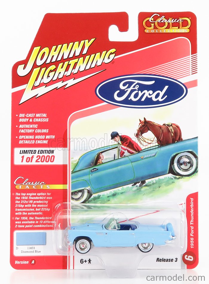 Details about   JOHNNY LIGHTNING 1956 Ford  thunderbird yellow J L 1/64 poker series 