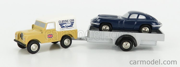 Solido 1:43 - Model car (4) - 2x Land Rover 109 met aanhanger. 2x Land Solido 1:43 - Model car (4) - 2x Land Rover 109 met aanhanger. 2x Land