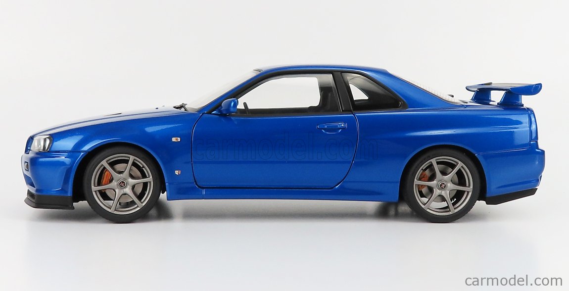 AUTOART NISSAN 1/18 SKYLINE R34 GT-R (R34) V-SPEC II (BAYSIDE BLUE) –  NIHOBBY 日改通商