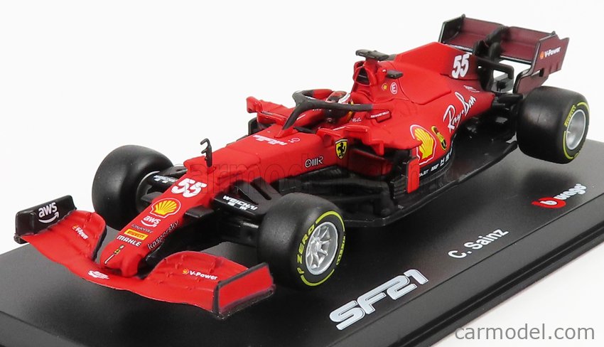 1:43 Escala Burago Ferrari SF21 F1 Coche-Carlos Sainz 2021 Diecast Modelo Coche