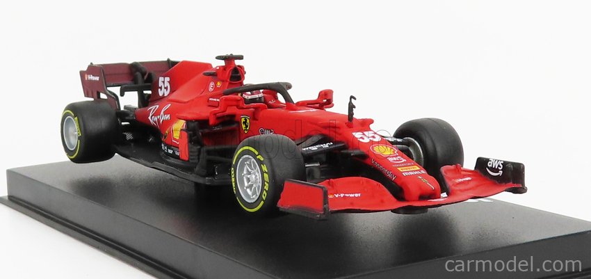 1:43 BURAGO Ferrari F1 Sf21 #55 2021 Sainz Jr +Pilot And Showcase BU36828SA-BOX 