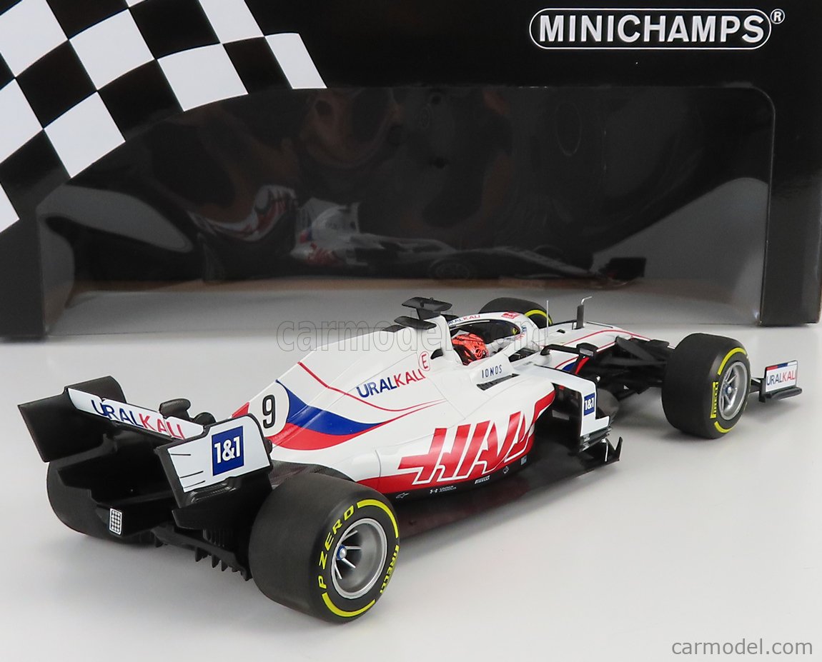 ミニカー　1/18 URALKALI HAAS F1 TEAM VF-21 BAHRAIN GP 2021 IONOS #9(ホワイト×レッド×ブルー) [110210109] Amazon.com: Minichamps 110210147 1:18 Uralkali Haas F1 Team