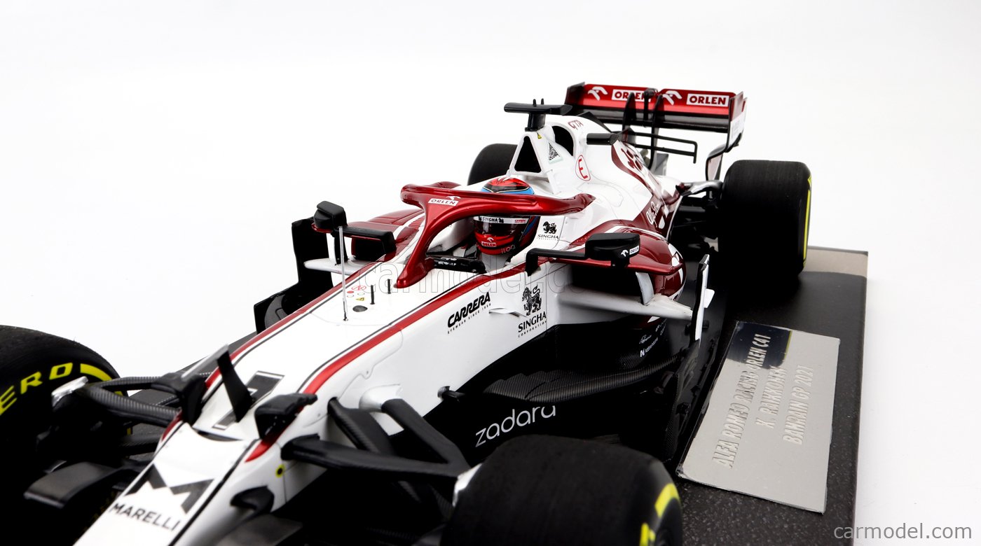 MINICHAMPS 117210107 Scale 1/18 | ALFA ROMEO F1 C41 TEAM ORLEN RACING N 7  BAHRAIN GP 2021 KIMI RAIKKONEN WHITE RED MET