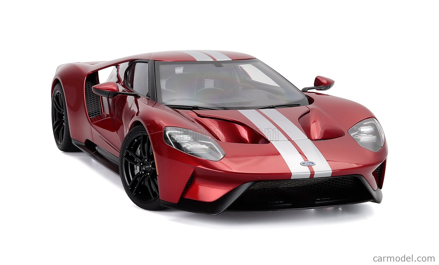 AUTOART 12106 Scale 1/12 | FORD USA GT 2017 LIQUID RED SILVER STRIPES