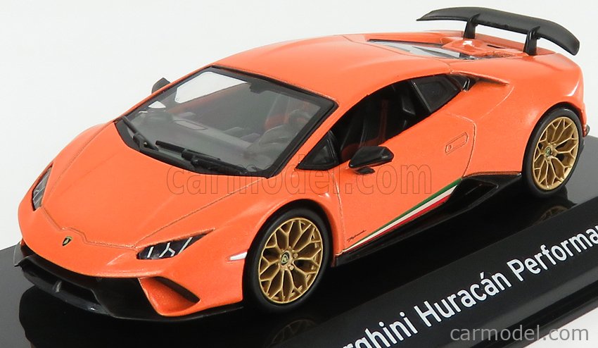 EDICOLA ABSUP022 Scale 1/43 | LAMBORGHINI HURACAN PERFORMANTE 2017 - CON  VETRINA - WITH SHOWCASE ORANGE MET