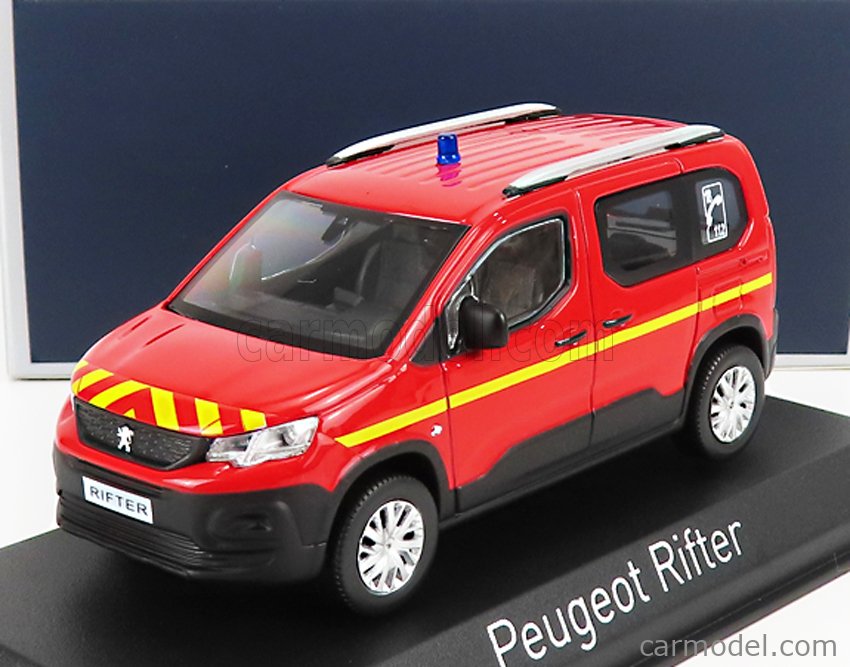 NOREV 479069 Scala 1/43  PEUGEOT RIFTER POMPIERS 2019 RED YELLOW