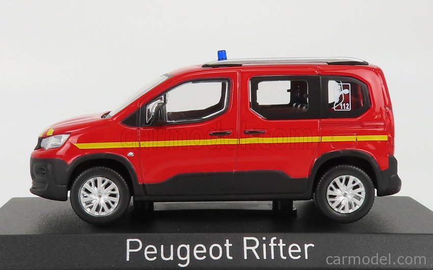 NOREV 479069 Escala 1/43  PEUGEOT RIFTER POMPIERS 2019 RED YELLOW
