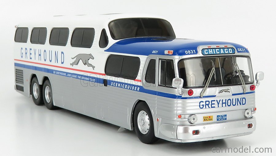 GMC Scenicruiser Greyhound 1956 White/Silver BUS027LQ IXO 1:43 New! 