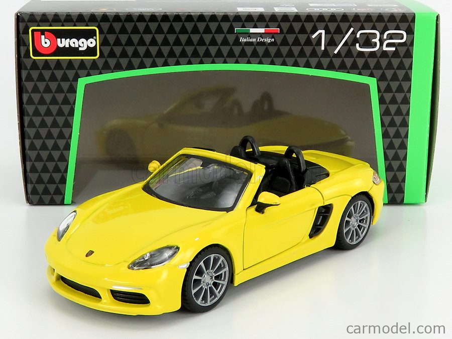 BURAGO BU43049Y Scala 1/32  PORSCHE BOXSTER 718 (982) SPIDER 2016 YELLOW