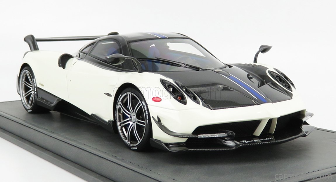 BBR-MODELS P18128BV-VET Scale 1/18  PAGANI HUAYRA BC 2016 - CON VETRINA - WITH SHOWCASE WHITE MET CARBON