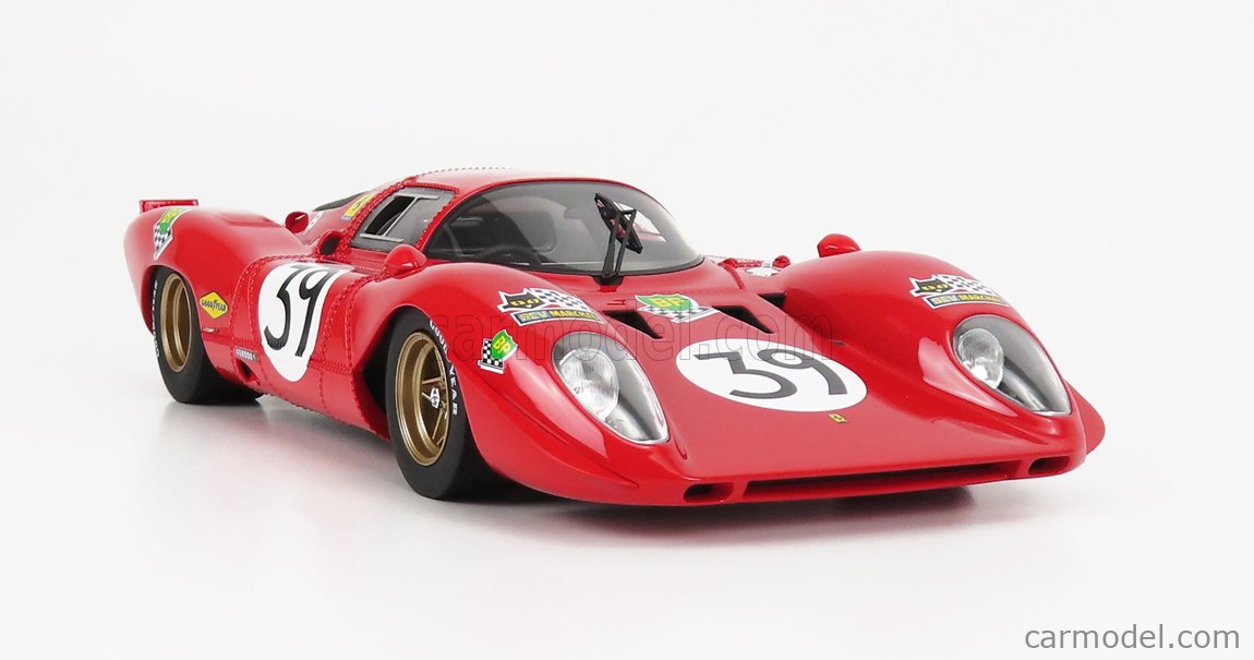 MAXIMA MAX002022 Scale 1/18  FERRARI 312P COUPE N 39 DNQ 24h LE MANS 1970 CHUCK PARSONS – TONY ADAMOWICZ – SAM POSEY RED