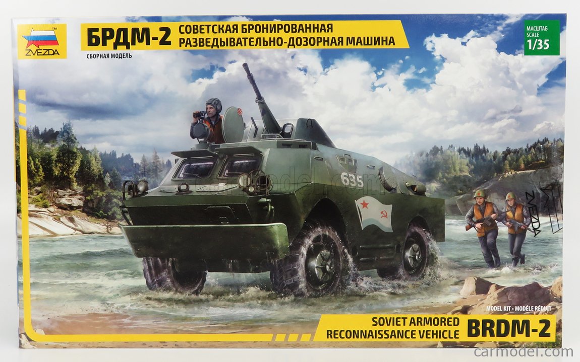 ZVEZDA 3638 Scale 1/35  BRDM TANK SOVIET ARMORED RECONNAISANCE VEHICLE BRDM-2  1999 /