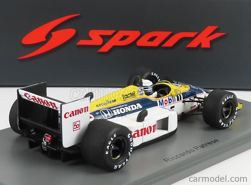 SPARK-MODEL S7484 Masstab: 1/43  WILLIAMS F1  FW11B N 5 AUSTRALIAN GP 1987 R.PATRESE WHITE BLUE YELLOW