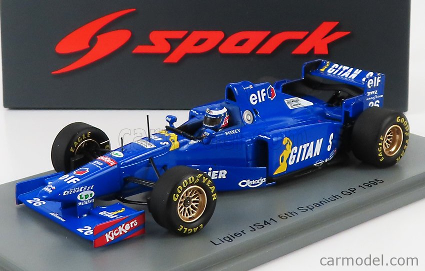SPARK-MODEL S7409 Масштаб 1/43  LIGIER F1  JS41 N 26 6th SPANISH GP 1995 O.PANIS BLUE