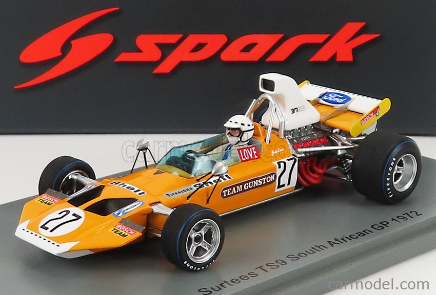 SPARK-MODEL S4017 Scala 1/43  SURTEES F1  TS9 N 27 SOUTH AFRICA GP 1972 J.LOVE YELLOW