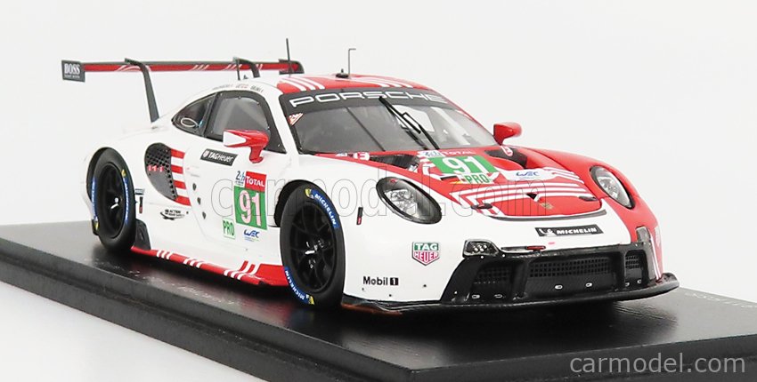 1/18 Spark 2022 Porsche 911 RSR-19 No.91 Porsche GT Team Winner LMGTE Pro Class Le Mans 24H G Bruni R Lietz F Makowiecki Car Model