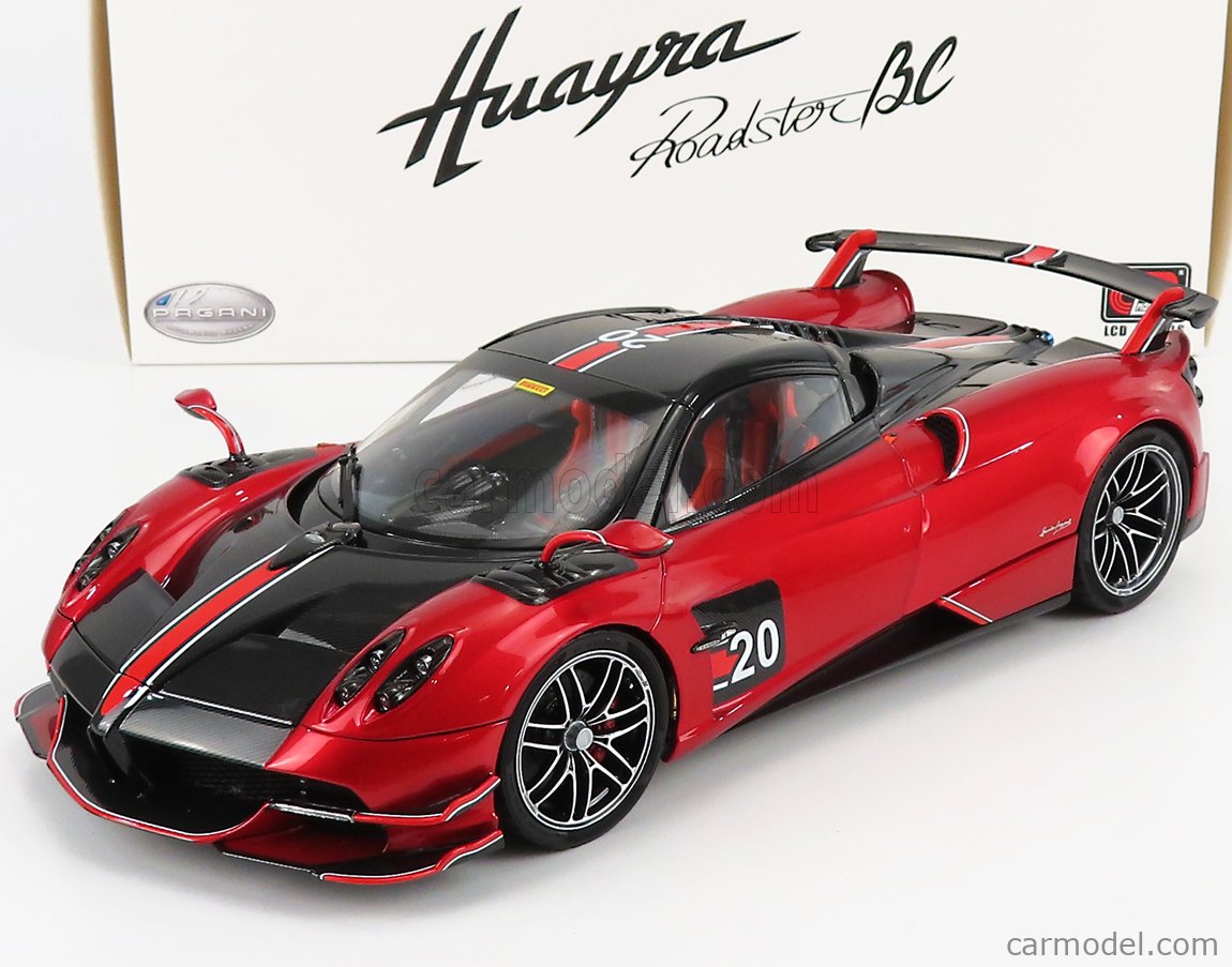 LCD-MODEL LCD18008-RE Scale 1/18  PAGANI HUAYRA BC ROADSTER N 20 2017 RED BLACK