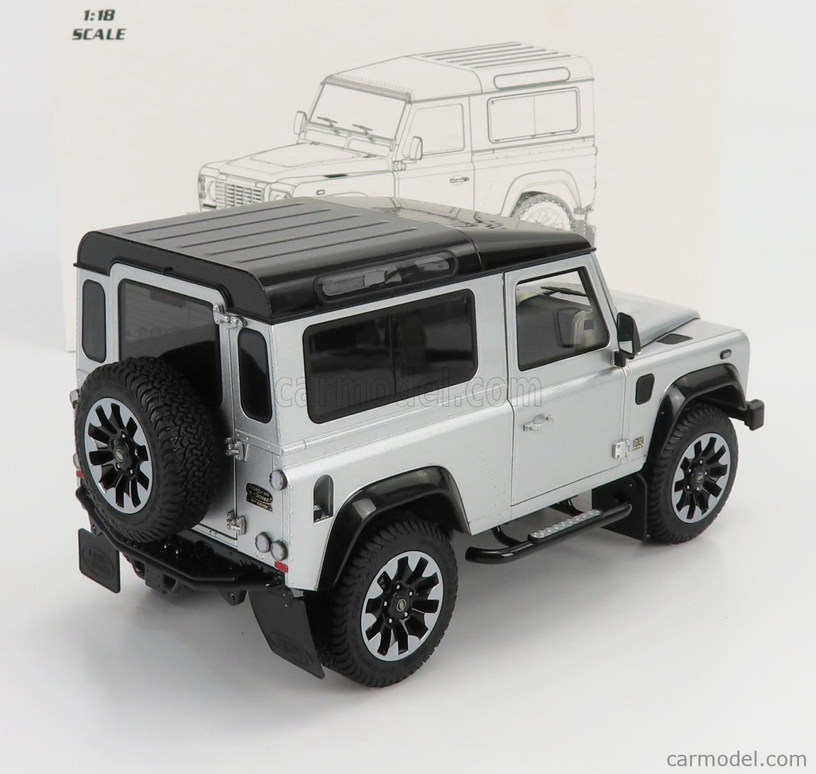 LCD-MODEL LCD18007-Si Масштаб 1/18  LAND ROVER DEFENDER 90 WORKS V8 70th EDITION 2018 SILVER