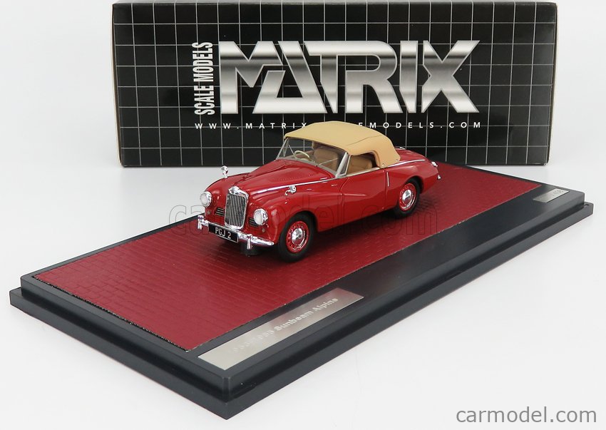MATRIX SCALE MODELS MX41807-022 Scale 1/43  SUNBEAM ALPINE CABRIOLET 1953 CLOSED RED