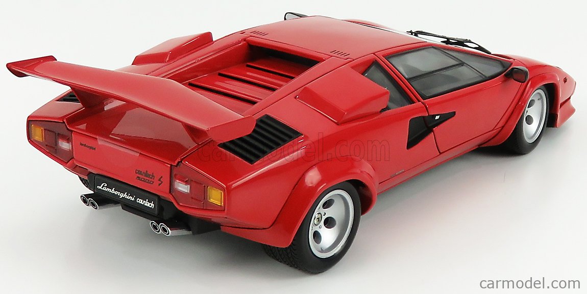 Miniature Make Up Lamborghini Countach LP5000S 1982 - Rouge - Échelle 1/18 - Résine Avec Vitrine