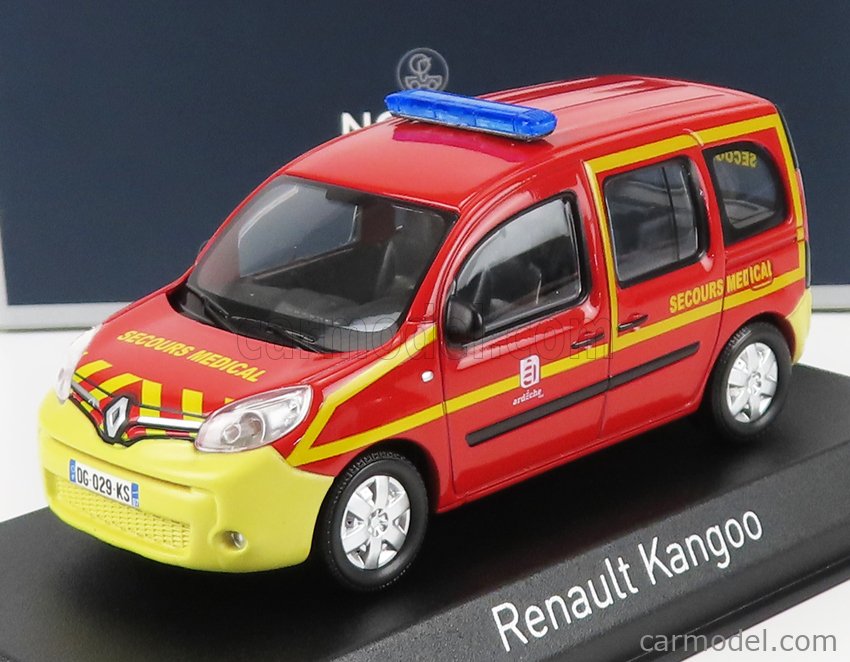 NOREV 511380 Scale 1/43  RENAULT KANGOO SECOURS SANTE POMPIERS 2013 RED YELLOW