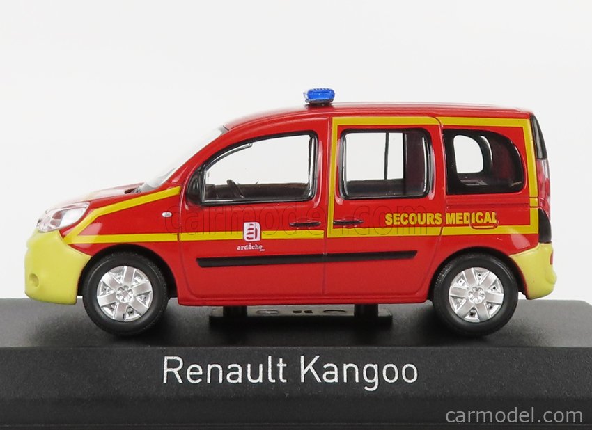 NOREV 511380 Масштаб 1/43  RENAULT KANGOO SECOURS SANTE POMPIERS 2013 RED YELLOW
