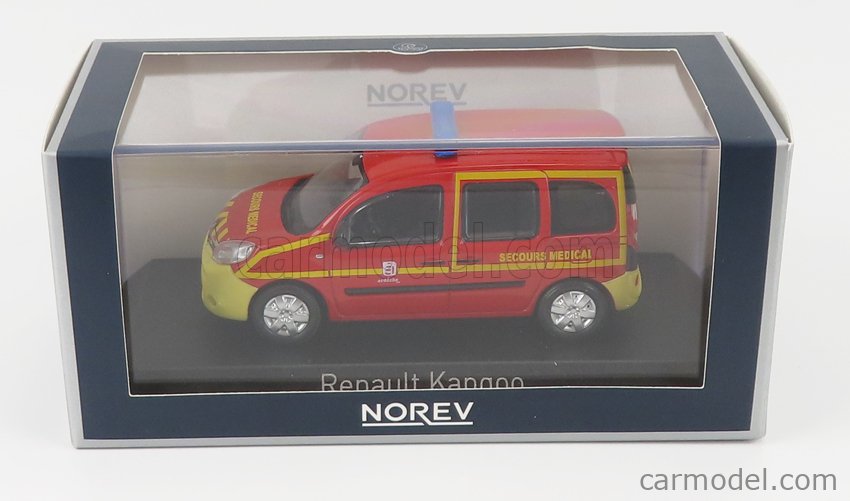 NOREV 511380 Scale 1/43  RENAULT KANGOO SECOURS SANTE POMPIERS 2013 RED YELLOW