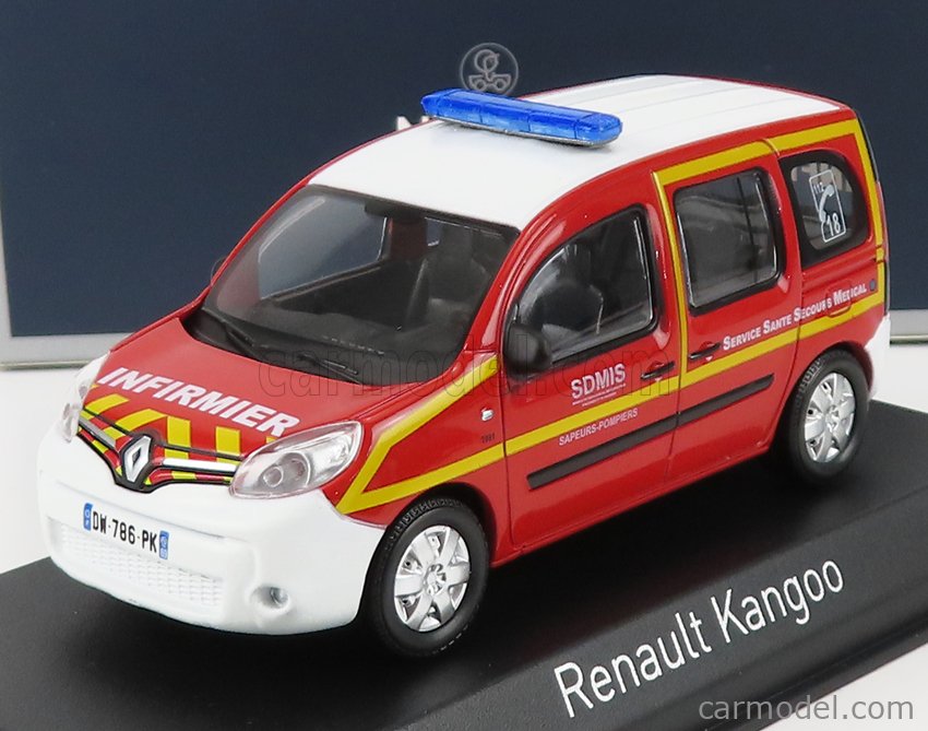 NOREV 511379 Масштаб 1/43  RENAULT KANGOO INFIRMIER SSSM POMPIERS 2013 RED WHITE YELLOW