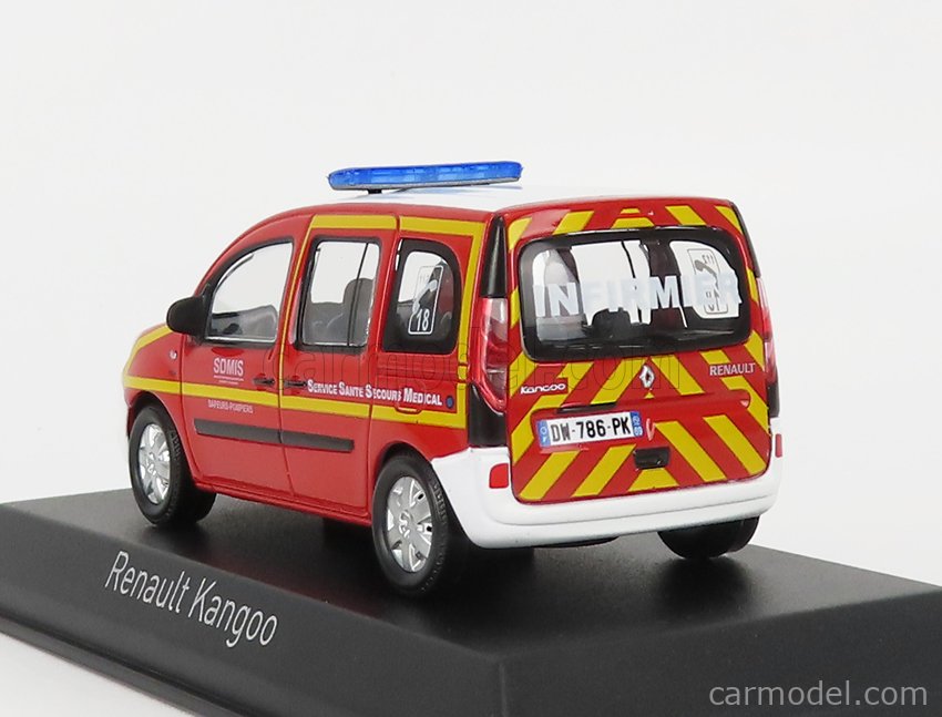 NOREV 511379 Масштаб 1/43  RENAULT KANGOO INFIRMIER SSSM POMPIERS 2013 RED WHITE YELLOW