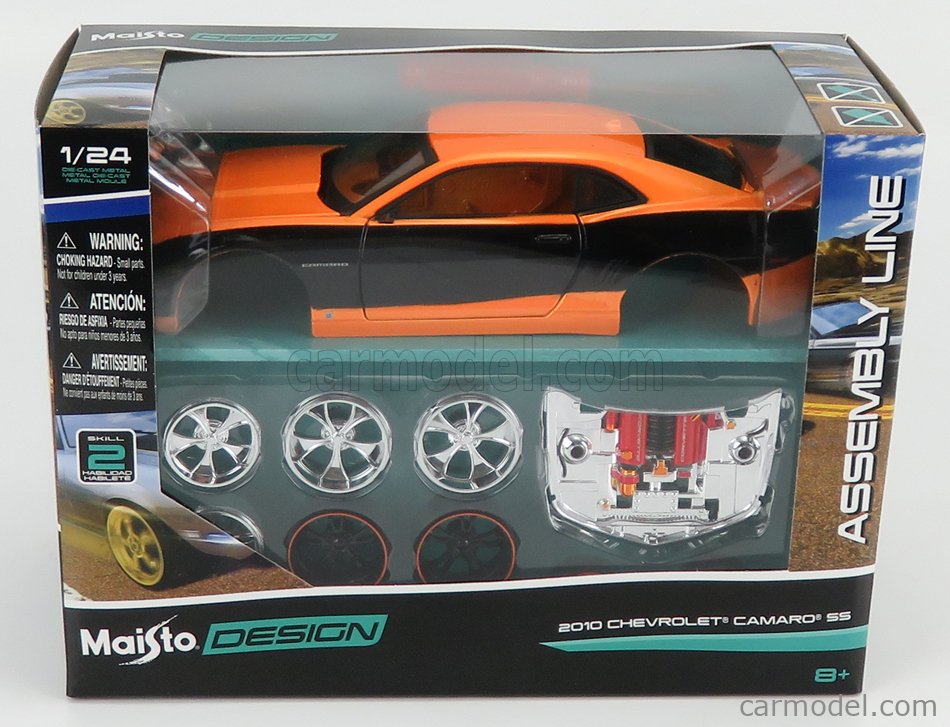 1:24 Chevrolet Camaro SS RS Assembly Metal Kit Diy Model Car Toy Orange New 