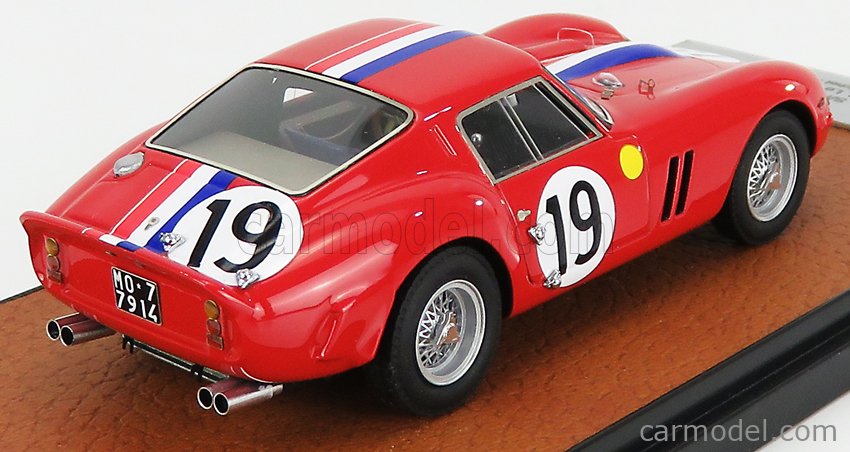 BBR-MODELS BBR260 Scale 1/43 | FERRARI 250 GTO COUPE ch.3705gt TEAM PIERRE  NOBLET N 19 2nd 24h LE MANS 1962 J.GUICHET - P.NOBLET RED WHITE BLUE