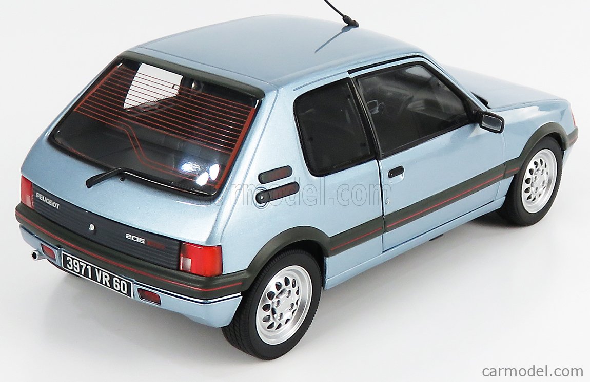 Véhicule Miniature assemble - Peugeot 205 GTI 1.6 Bleu Topaze 1988 1-18  Norev