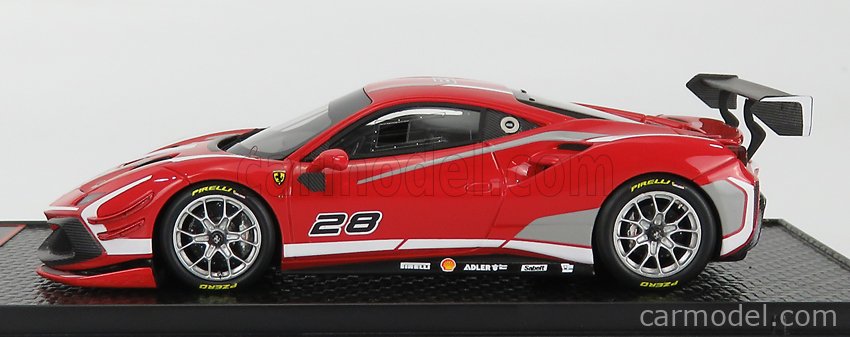 BBR-MODELS BBRC237 Scale 1/43 | FERRARI 488 CHALLENGE N 28 2020 ROSSO CORSA  - RED WHITE