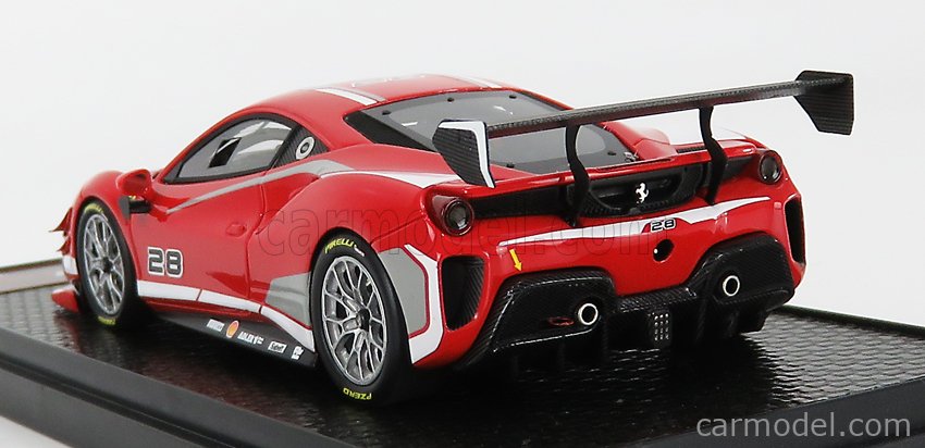 BBR-MODELS BBRC237 Scale 1/43 | FERRARI 488 CHALLENGE N 28 2020 ROSSO CORSA  - RED WHITE