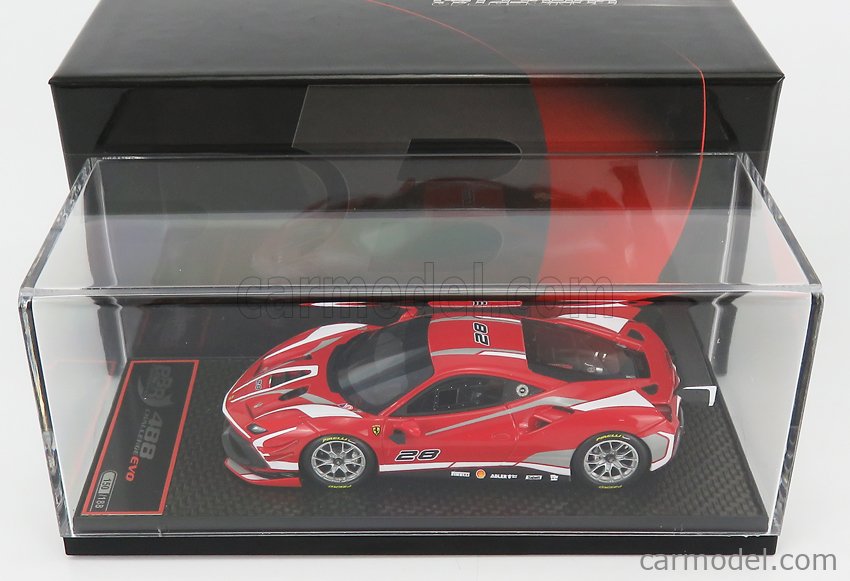 BBR-MODELS BBRC237 Scale 1/43 | FERRARI 488 CHALLENGE N 28 2020 ROSSO CORSA  - RED WHITE