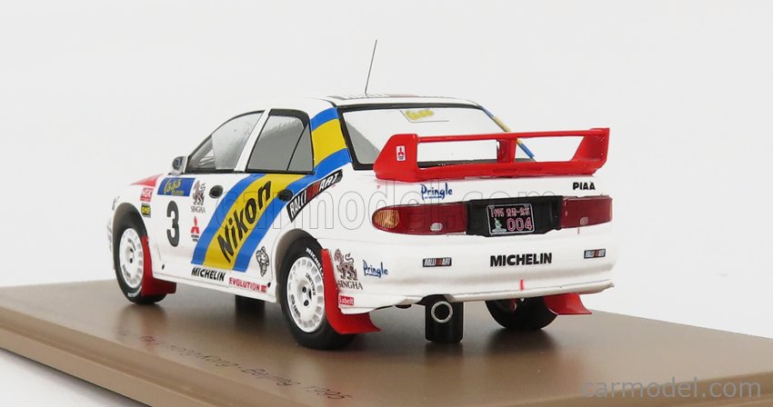 SPARK-MODEL S6520 Scale 1/43 | MITSUBISHI LANCER EVOLUTION III N 3 2nd RALLY  BEIJING HONG KONG 1995 A.VATANEN - F.PONS WHITE RED