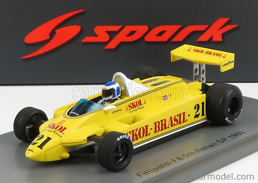 SPARK-MODEL S4581 Scale 1/43  FITTIPALDI F1  F8 N 21 ITALY GP 1980 KEKE ROSBERG YELLOW