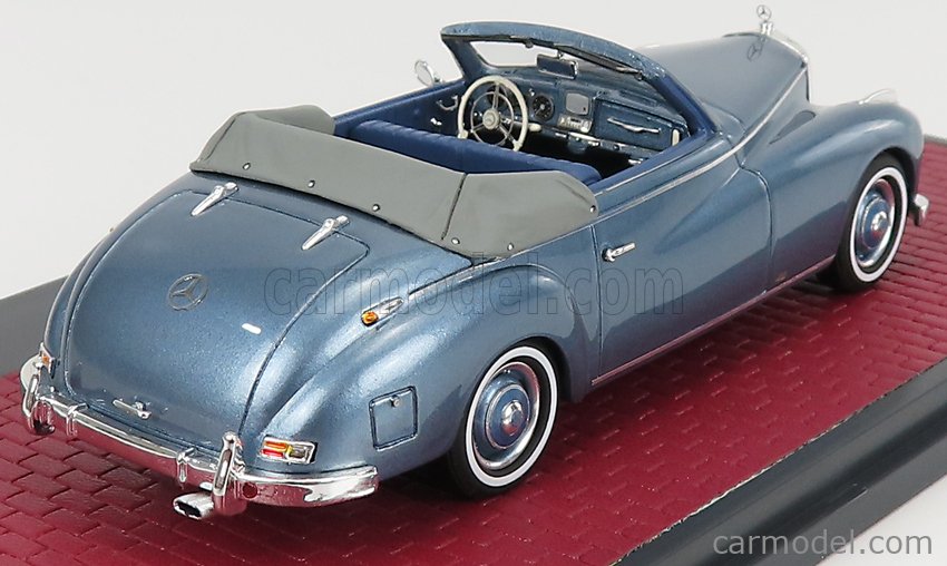 Miniature Mercedes 220 1/43 Matrix A Cabriolet Wendler  W187  Metallise Bleue 1952 Verdeck Geoffnet