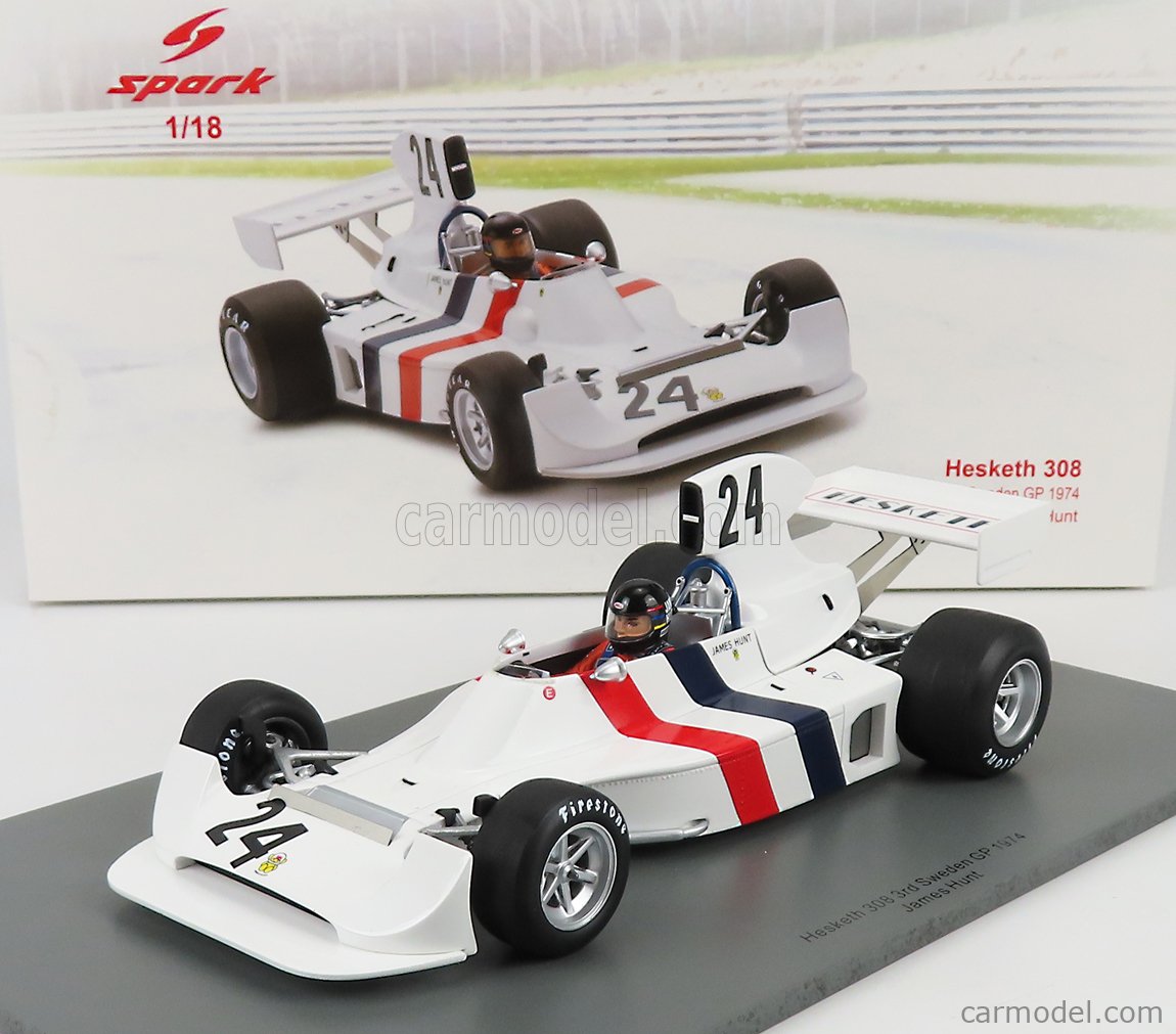 SPARK-MODEL 18S575 Scale 1/18 | HESKETH F1 308 N 24 3rd SWEDEN GP 1974 ...