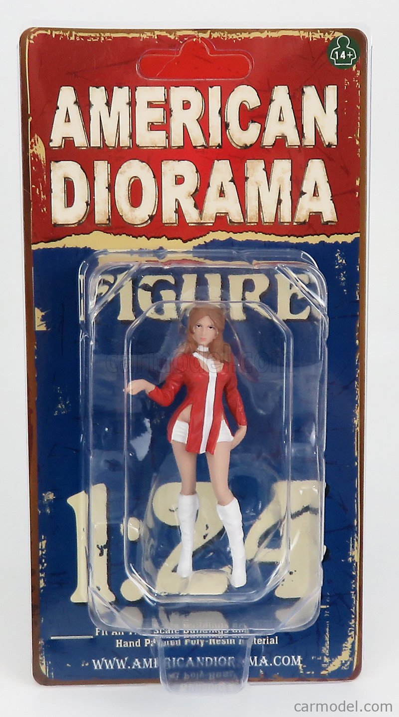 AMERICAN DIORAMA 76399 Scale 1/24 FIGURES GIRL RACE DAY 2 FIGURE V RED WHITE