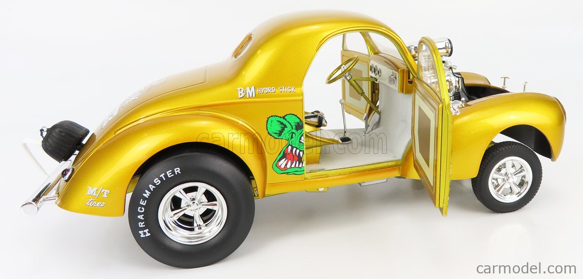 ダイキャスト　1/18 1941 Willys Gasser レア 1/18 ACME 1941 Willys Red Flamed Gasser (Red with yellow flames