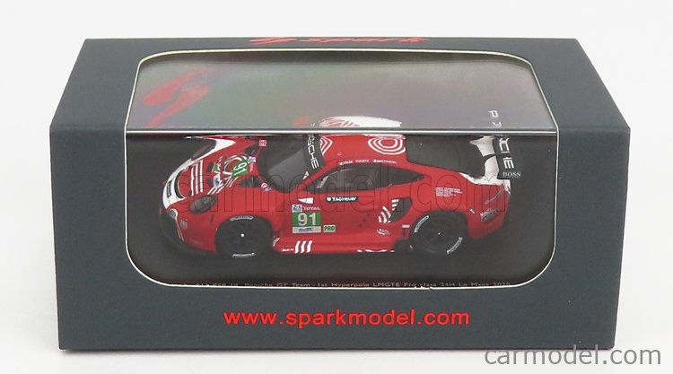 Miniature Spark Porsche 911 RSR-19 #91 Le Mans 2021 (1/18, Avec Vitrine, Neuve)
