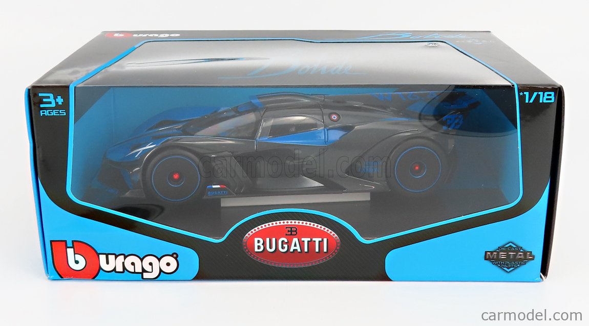 BURAGO BU11047B Scale 1/18  BUGATTI BOLIDE W16 8.0 FOUR-TURBO 1850hp 500km/h 2020 BLUE BLACK